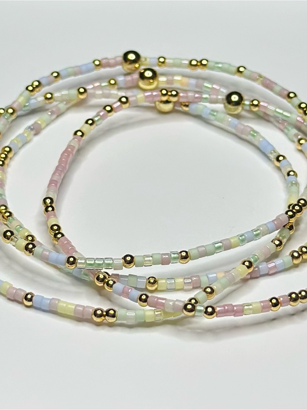 BramFam Beads golf filled Pastel bracelet set of 4. Size 6.25”